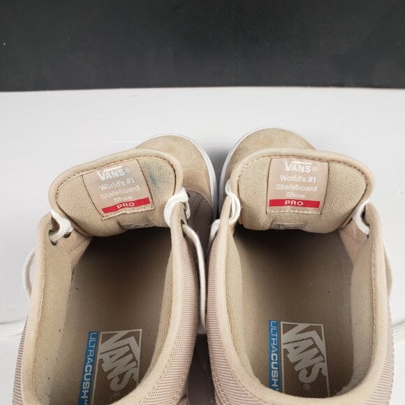 VANS Men Sz 8 Tan Skateboard Pro Padded Canvas Brushed Suede Shoe Sneaker Women - Picture 15 of 16